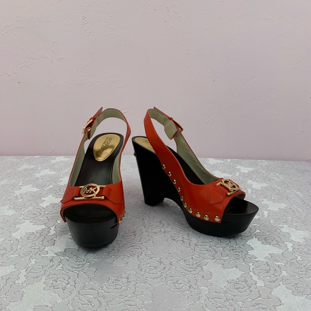 Michael Kors Charm Sling Platform Wedge Sandals